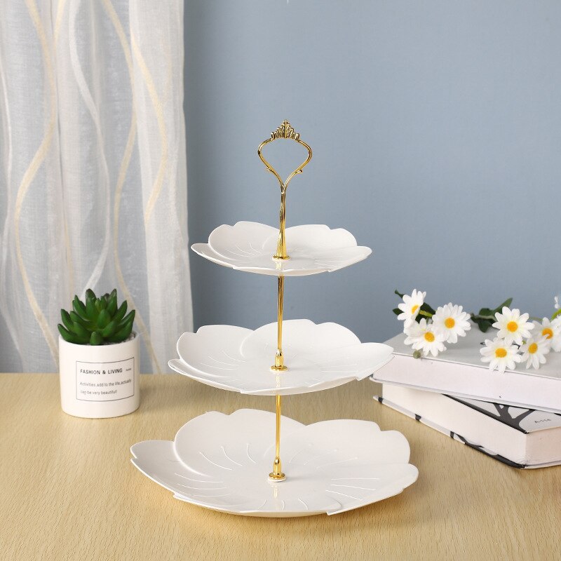 Detachable Cake Stand European Style 3 Tier Pastry Cupcake Fruit Plate Serving Dessert Holder Wedding Party Home Decor: 3Ying Gold