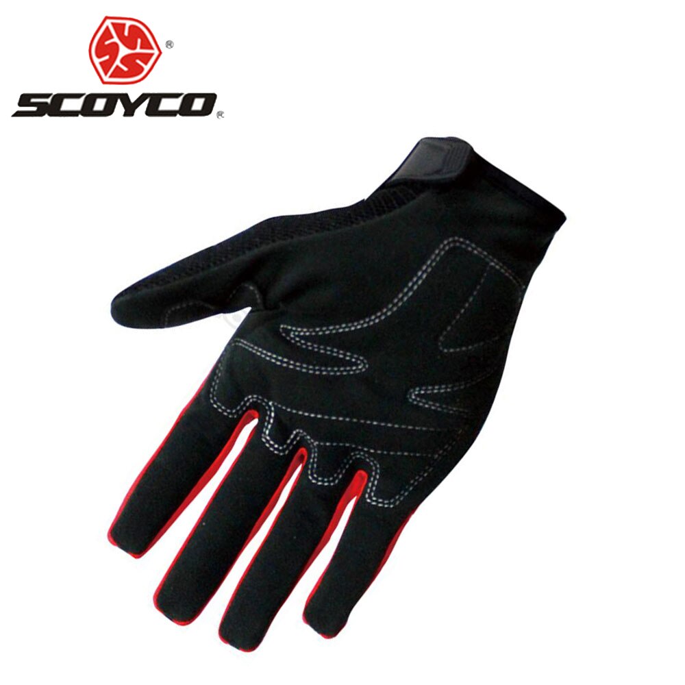 SCOYCO Motorcycle Gloves Full Finger Moto Gloves Outdoor Sports Riding Guantes Breathable Mesh Motocross Off-Road Racing Gloves