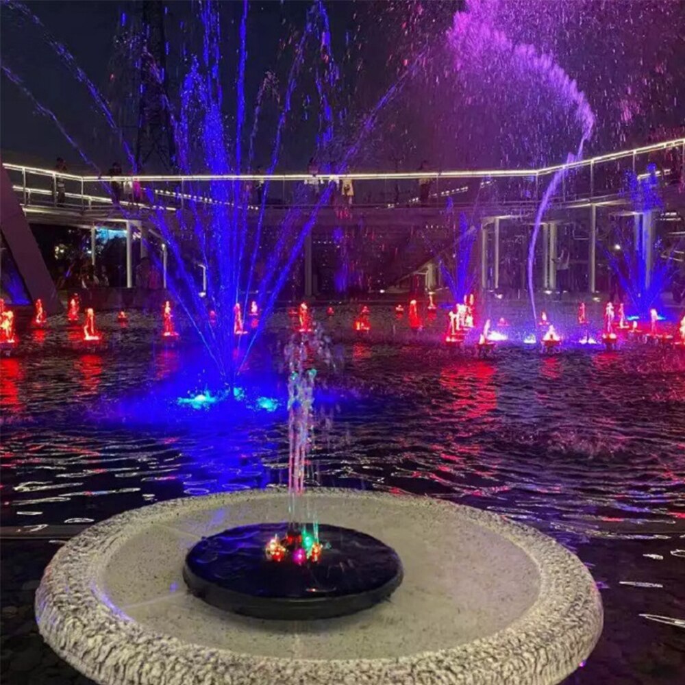 Led Solar Fontein Zwembad Vijver Waterval Fontein Tuin Decoratie Drijvende Zonne-energie Water Fontein Met Licht Zonnepaneel