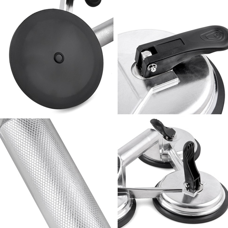 Absf heavy duty tredobbelt låsende sugekop pude, aluminium 3 plader hånd vakuumløfter til fliser & glas & granit, niveau action type