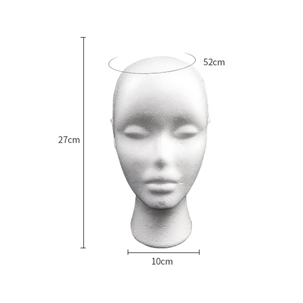 Foam Mannequin Head Female Male Dummy Head Model Wig Glasses Props Display Bubble Mannequin Head Prop Display: D