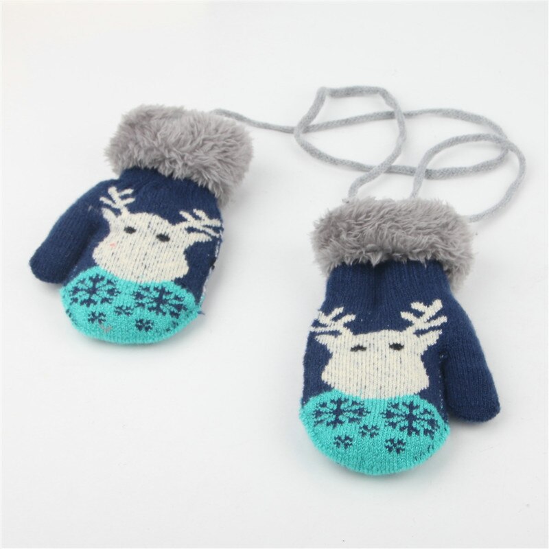 2-6T guanti per bambini caldi spessi più velluto bambini ragazze ragazzi guanti a maglia inverno bambini bambino corda guanto regalo di natale