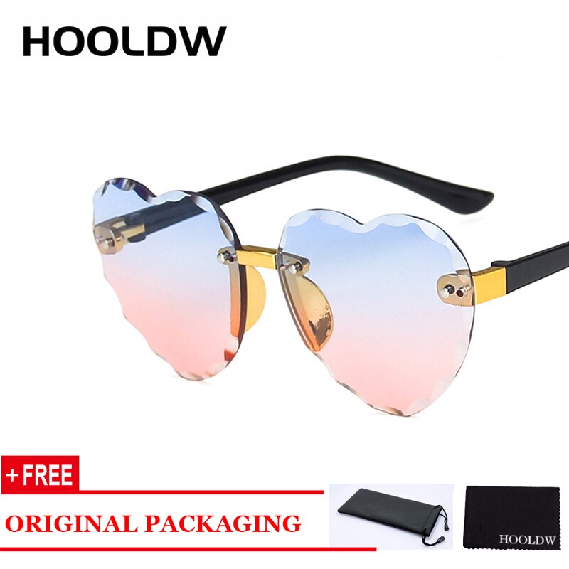 Warblade hjerte kantløse låve solbriller kjærlighet form låve solbriller takrenne jenter reise  uv400 briller oculos de sol