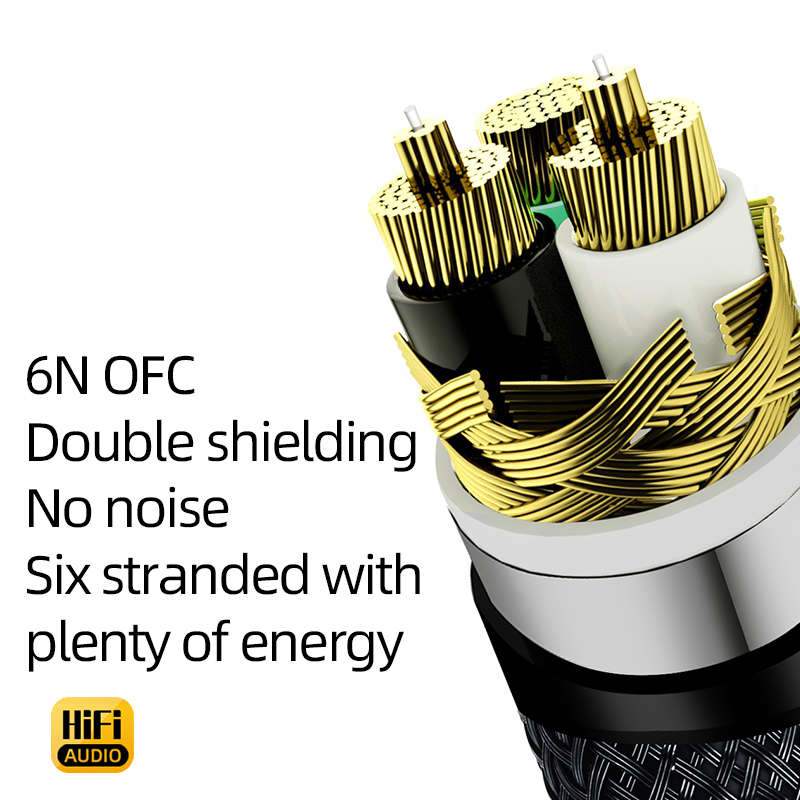 ATAUDIO HiFi EU Power Audio Kabel Hochwertiges 6N OFC doppelt geschirmt mit vergoldetem Stecker AC-Stromkabel für Lautsprecherverstärker
