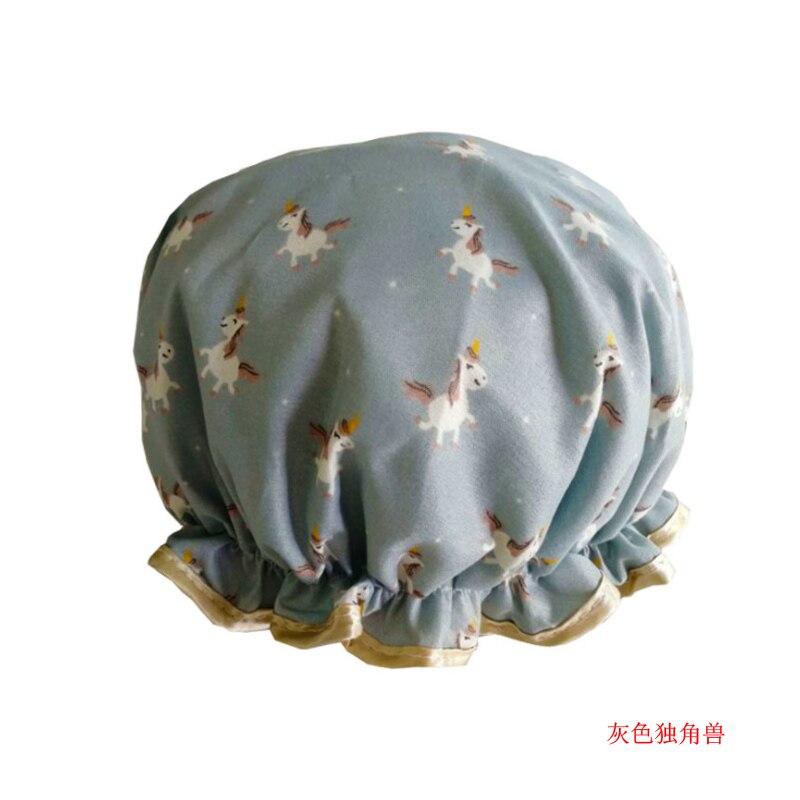 Chapeaux de douche étanches pour adultes | Produits pour salle de bain, chapeau de cuisine anti-poussière, ensemble capuche anti-fumée, shampooing capuchon de douche épais mignon: 3