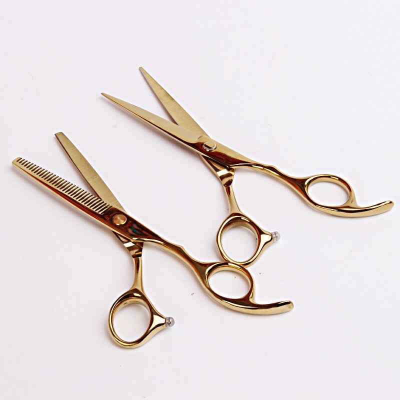 1 pcs Golden titanium 6 inch Kappers Schaar Cutters nagelschaar set voor styling gereedschap Salon Salon Gereedschap