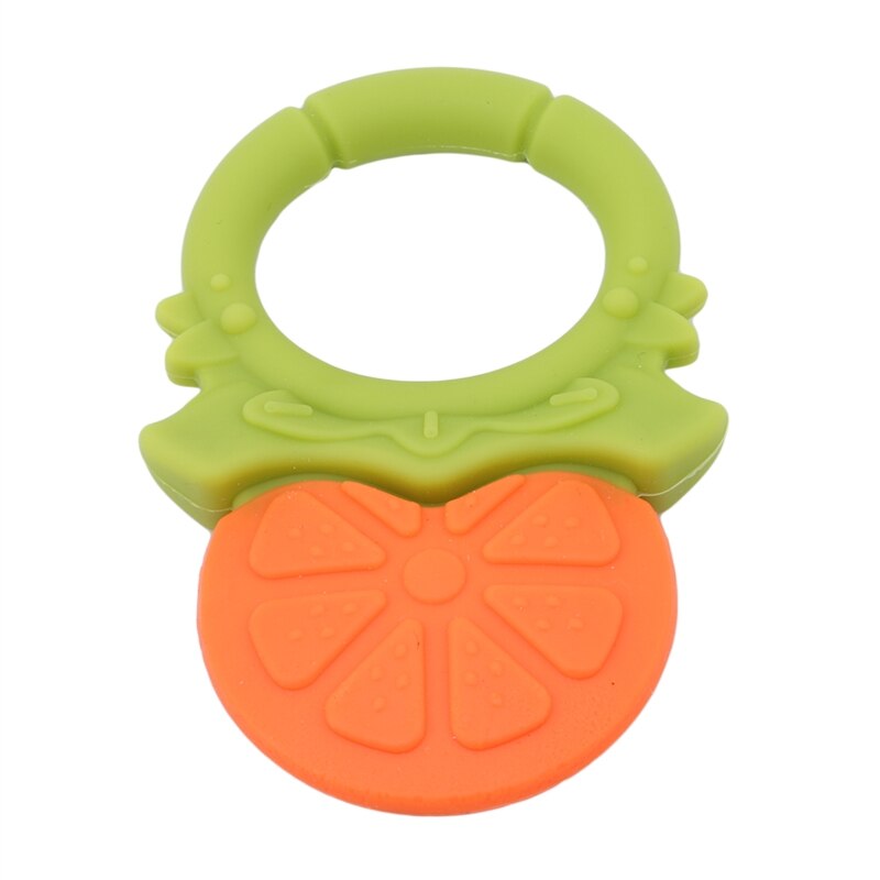 Mordedor de silicona para bebé, fruta, fresa UVA, naranja, juguete para