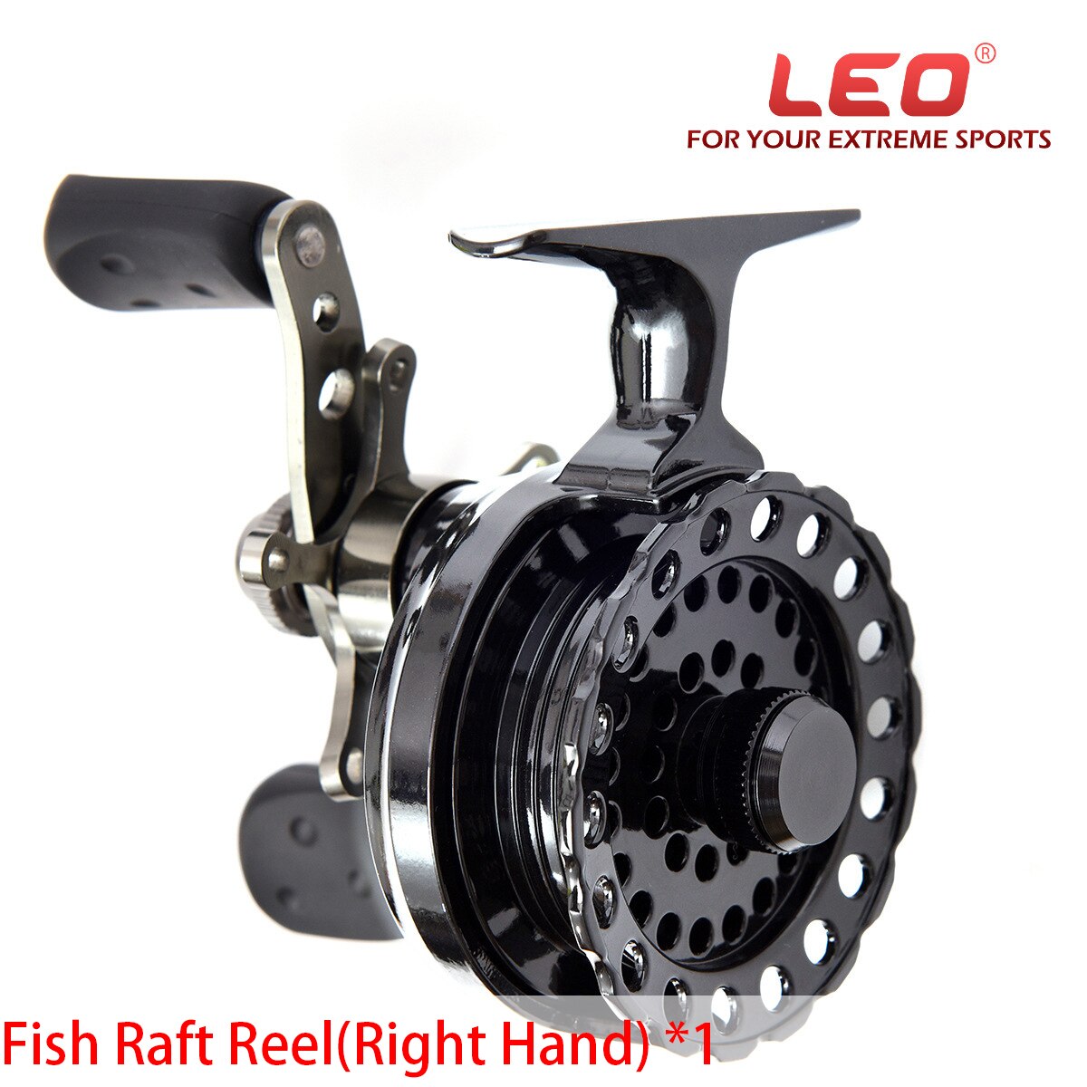 LEO integrated flat body ice fishing rod single section flat fishing rod: Burgundy