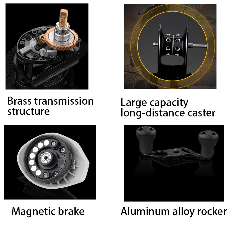 Q&L Baitcasting Reels low profile reel bait casting Fishing reel baitcasting Fishing reels 7.2:1 6kg carretilha de pesca