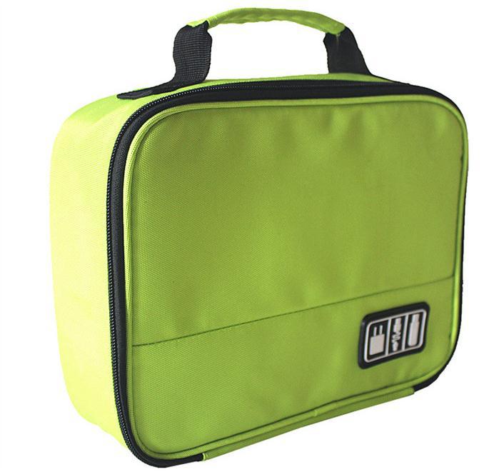 Bolsa de almacenamiento de accesorios digitales Qiao para teléfono móvil cargador de Cable de datos Banco de energía portátil Zip organizador funda accesorios de viaje: Green