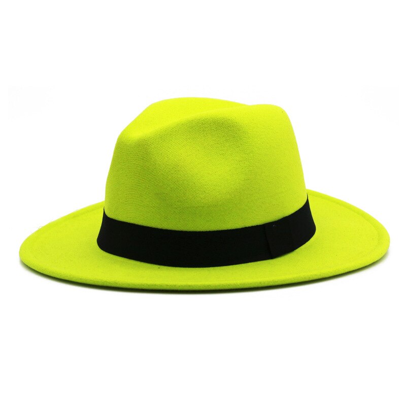 Muts Fedora Hoed Meer Blauw Lente Kleur Jazz Kerk Hoed Unisex Blauw Hip-Hop Wilde Fedora Hoed шляпа Женская: 18