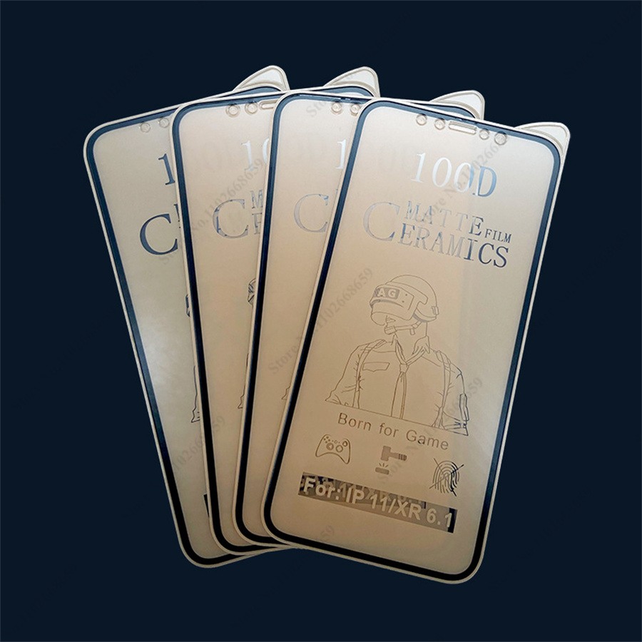 50pcs 100D Soft Ceramic Matte Protective Film For Phone16 15 14 11 13 12 Pro Max 13mini XR X XS Max Screen Protector Glass