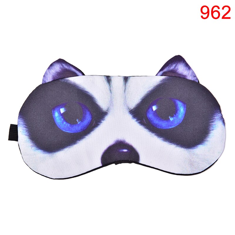 Cute Cat Dog Sleep Mask Eyeshade Cover Eye Mask Natural Sleeping Soft Blindfold Eyepatch Women Men Sleep Eyeshade Eye Cover: 962