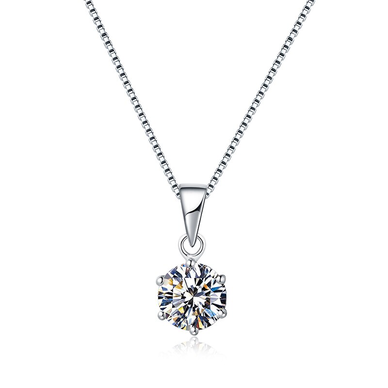 BOEYCJR 925 argent 0.5ct/1ct/2ct F couleur Moissanite VVS fiançailles collier pendentif de mariage pour les femmes d'anniversaire