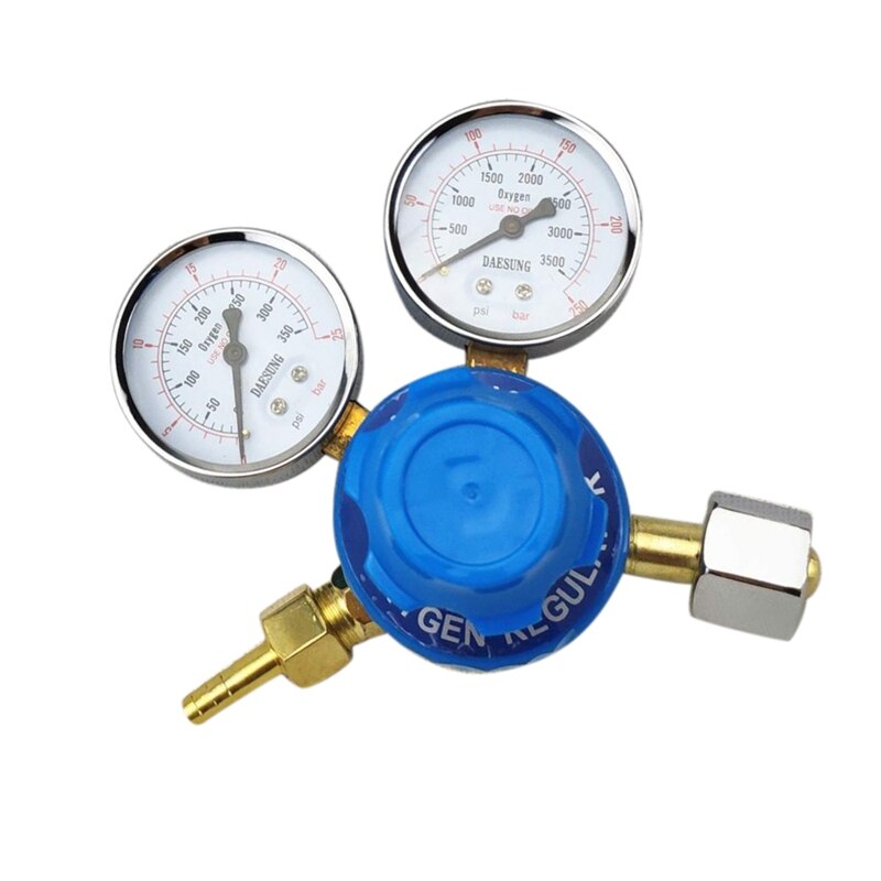 Oxygen Regulator 0-250Bar (0-25Mpa) To 0-25Bar (0-2.5Mpa) G5/8 Inlet Dual Gauge Welding Cutting Gas Pressure Regulator: Default Title