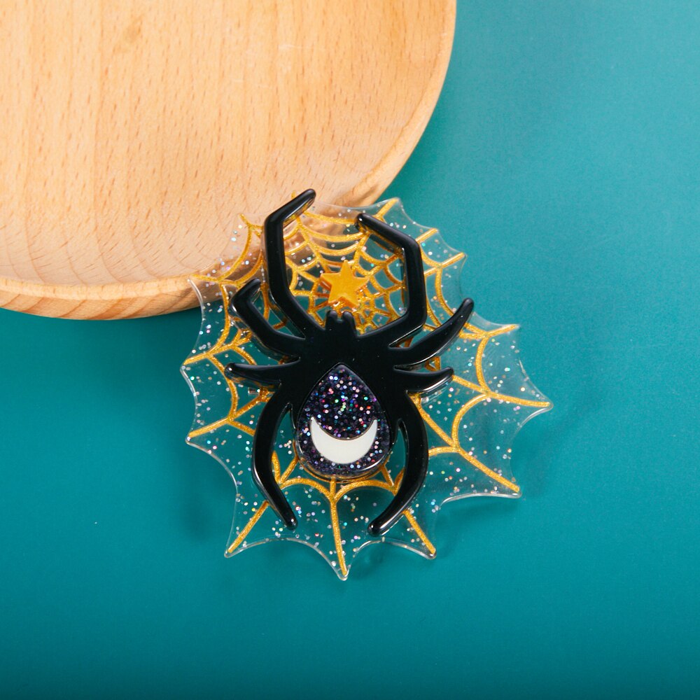 Apsvo ručne vyrábané akrylové halloween pavúkové brošne pre ženy muži brošňa sveter šatka spona zatváracie špendlíky taška šperky doplnky