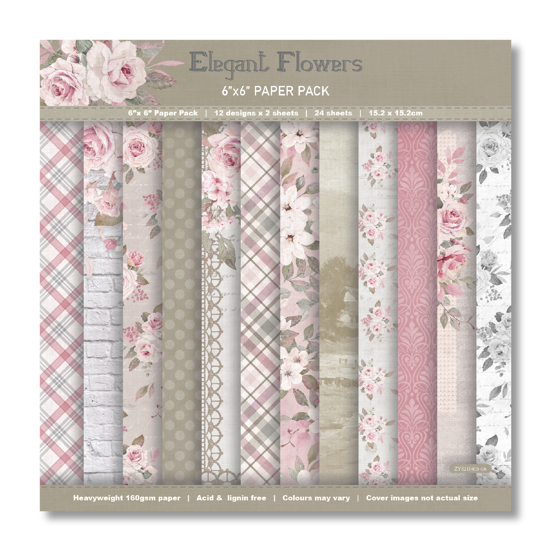 Elagant flowerScrapbooking paper pack of 24 sheets handmade craft paper craft Background pad