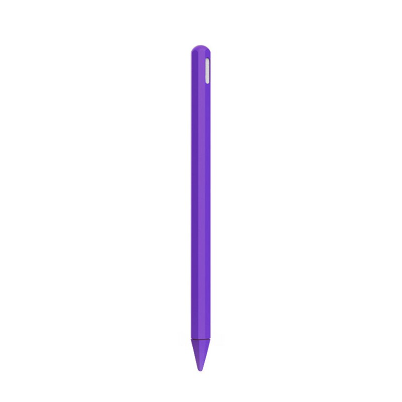 Pen Nib Protector Silicone Sleeve Grip Skin Cover Holder for Apple Pencil 2 PR: Purple