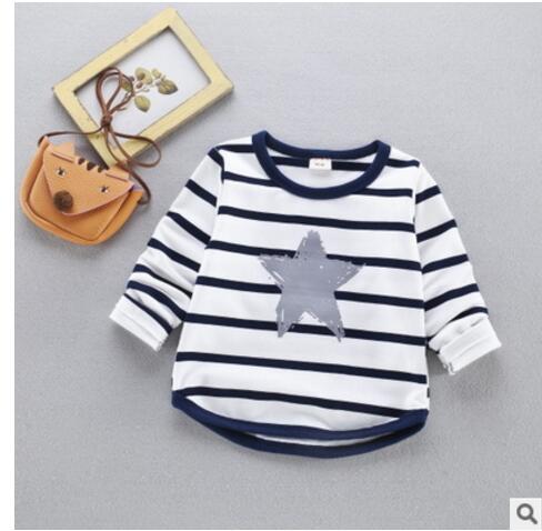 Lente Herfst Lange Mouwen T-shirt voor Meisjes Ster Jongens Shirts Kinderen Tops kinderen Sweatshirts Babykleding 0-3 T