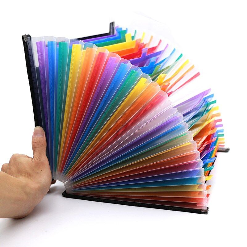 24 Pockets Expanding File Folder A4 Large Plastic Expandable File Organizers Standing Accordions Folder Carpeta Archivador