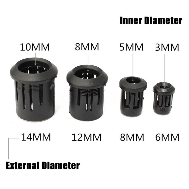 Bases de lampe en plastique noir, 3mm/5mm/8mm/10mm, support de Diode LED, Clip noir, montage de prise de lunette, Diode électroluminescente à monter soi-même, 25/50 pièces