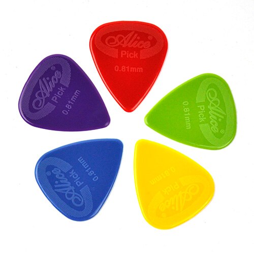 Alice-Lote de 500 Uds. De púas antideslizantes de nailon para guitarra, 0,58/0,71/0,81/0,96/1,2/1,5mm,: 0.81mm