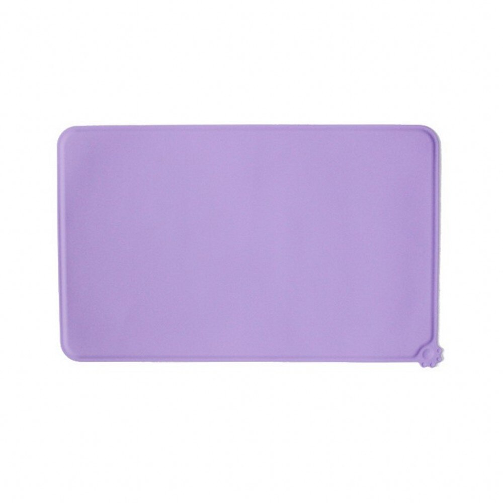 Waterdichte huisdiermat, siliconen honden- en kattenvoermat, drinkmat voor voerbak, placemat voor puppy's, stevige kleine middelgrote en grote hondenvoermat: Paars