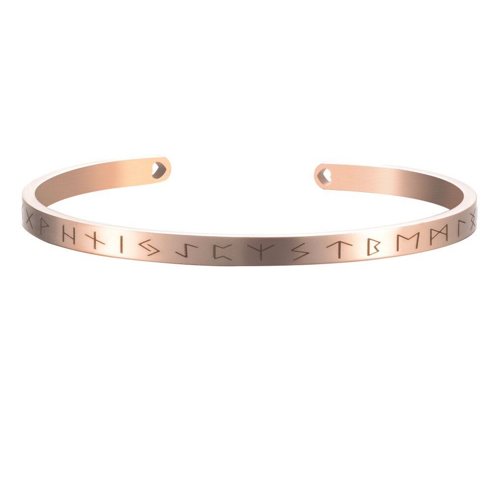 4 cores de aço inoxidável pulseiras gravadas citações inspiradoras letras artesanais viking manguito mantra pulseira feminino presentes SL-144: C / 4mm width