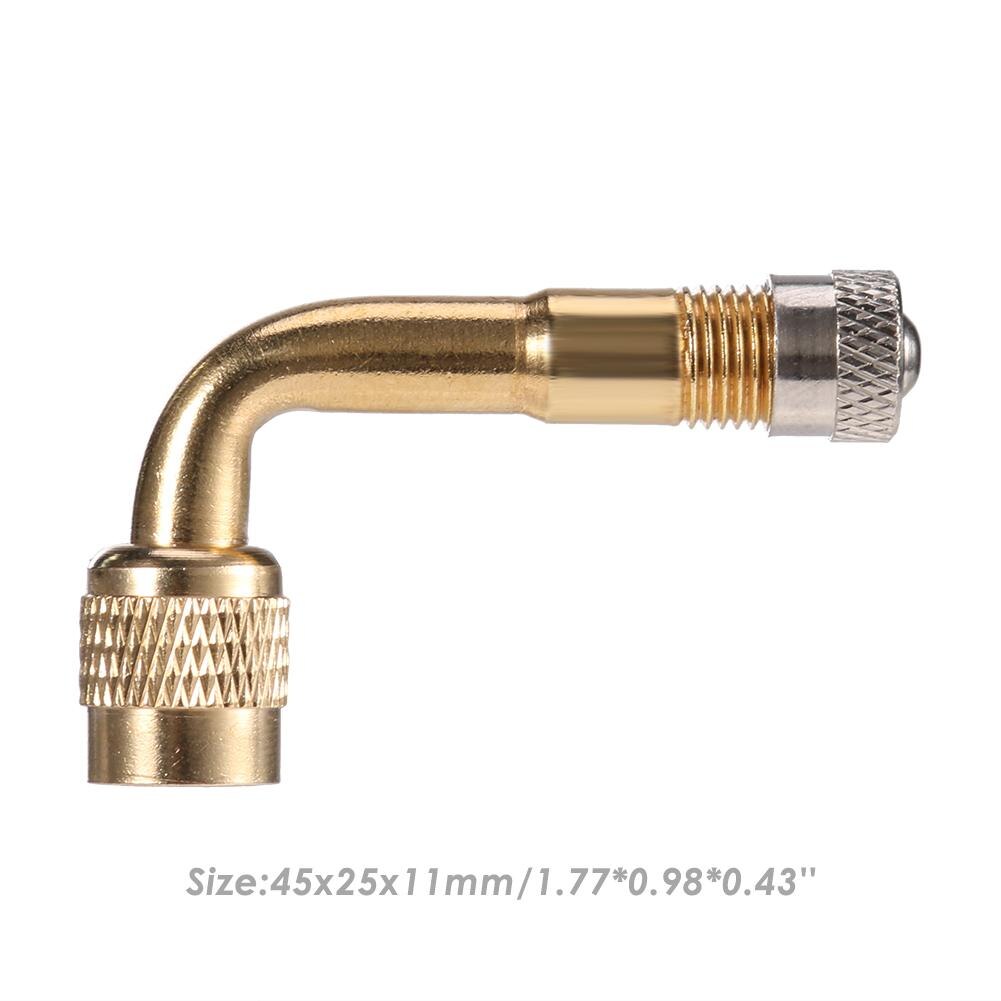 Schrader Valve Stem with Extension Adapter Brass Air Tyre Valve Cover for Car Truck Motorcycle Cycling Accessories: 90 Degree Gold