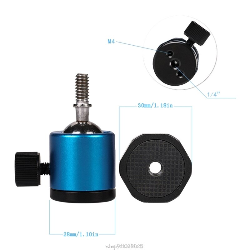 Mini Ball Head 1/4" Screw Mount 360 Swivel Bracket Metal Stand Holder for DSLR Camera Tripod Accessories N19 20