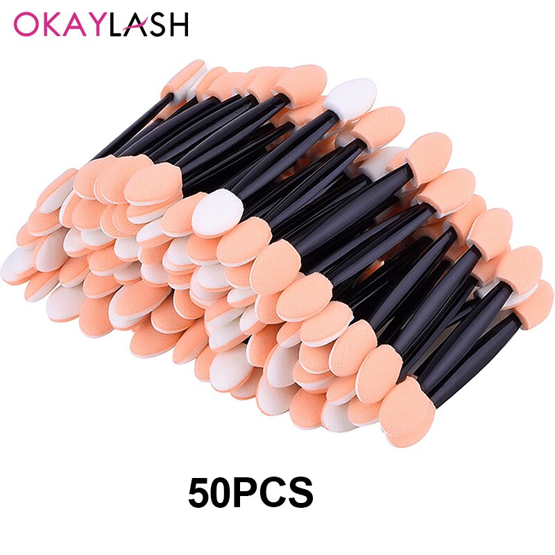 Okaylash nyeste 50 stk engangs nail art pensel liner maling pen manicure pensel nail art værktøjer børster: Øjenskygge børste