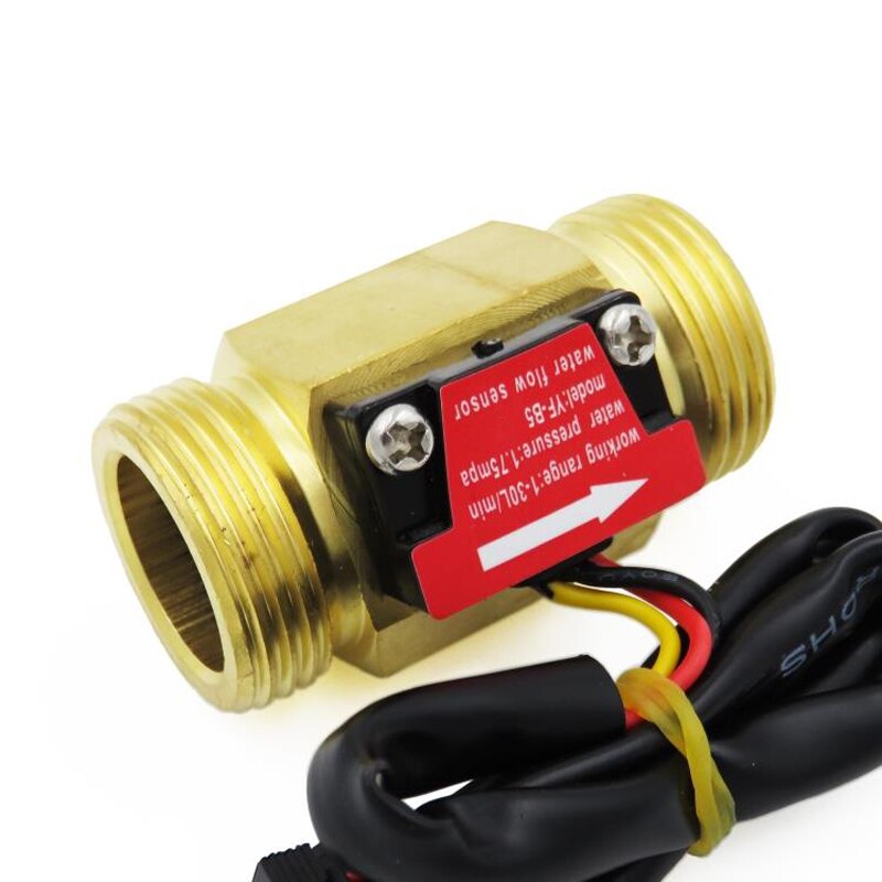 water flow sensor 3/4 DN20 Copper flow sensor Switch Flowmeter Meter copper Hall flowmeter turbine flow