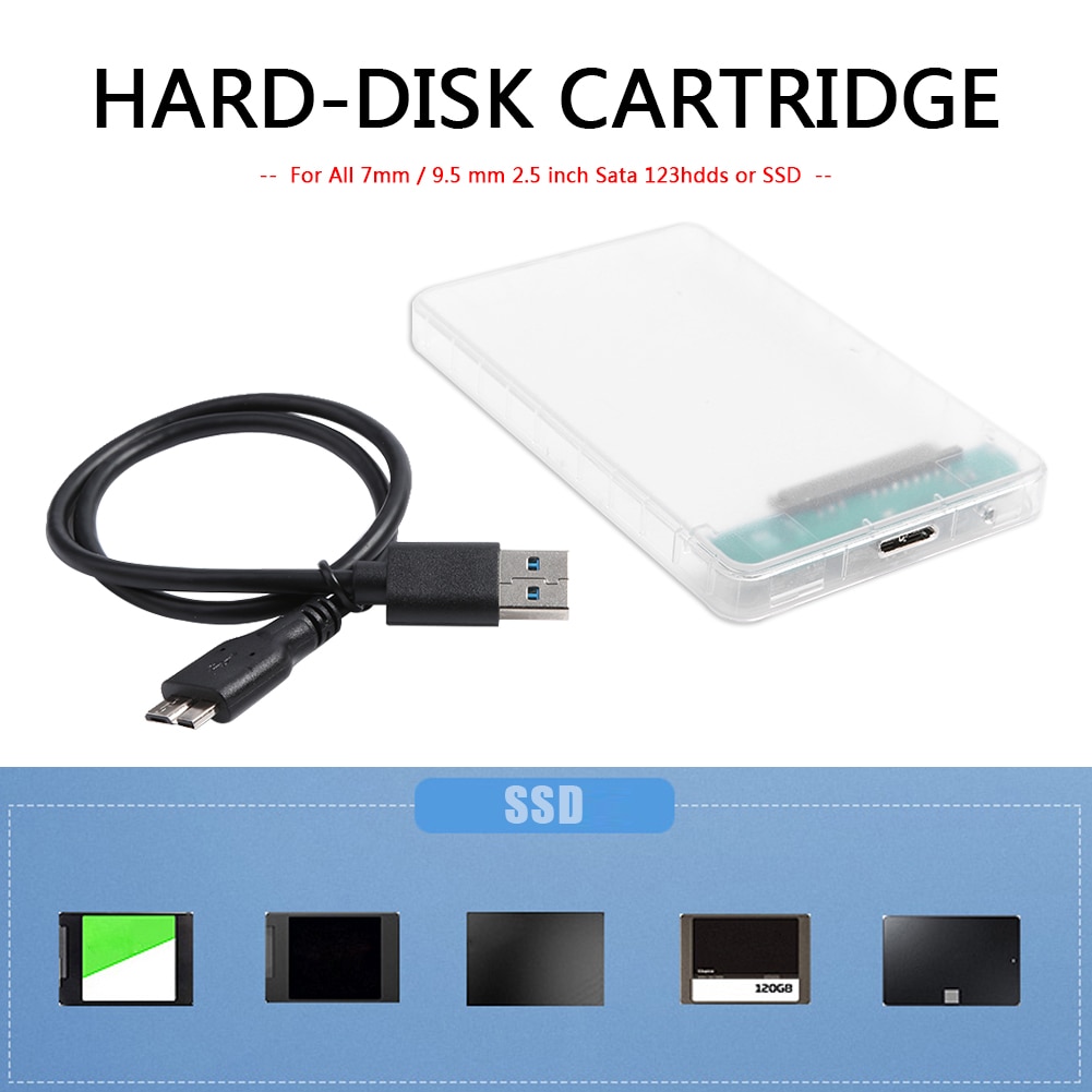 HDD SSD Case 2.5 inch Transparent HDD SSD Case SATA 3 to USB 3.0 Hard Drive Disk Enclosure for Laptop Notebook PC HDD Enclosure