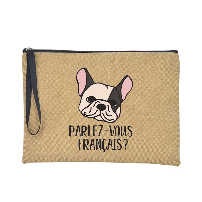 French Bulldog Purse Women Shopping Large Wallet Female Clutch Summer Beach Tote Handbag Travel Toiletries Card Keys Storage Bag: Q00138-A012BR-S