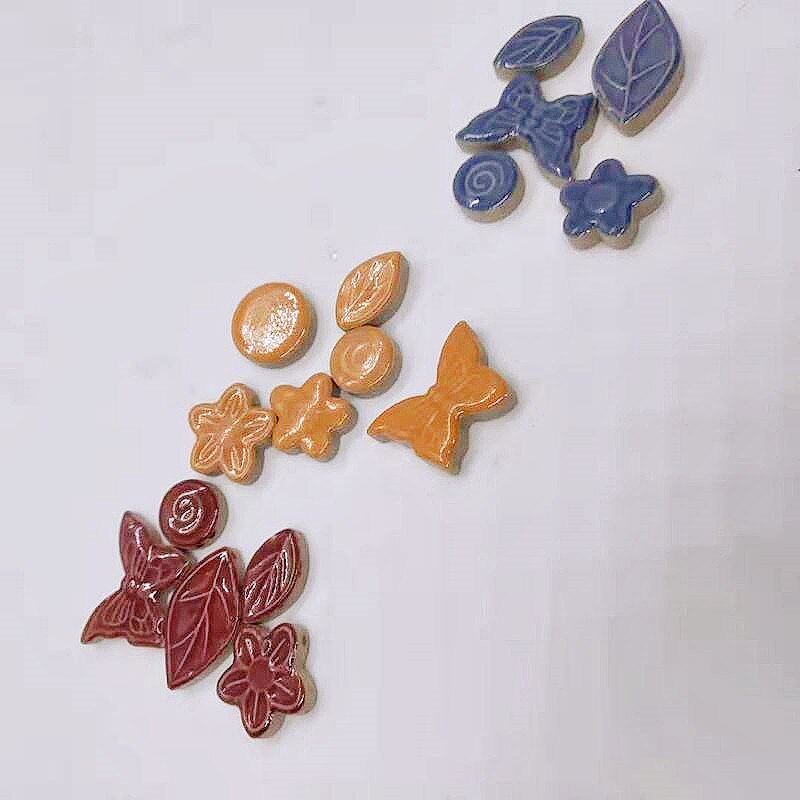 200g 40-50 stk gør-det-selv mosaik materialer porcelæn sløjfe stjerne blandet keramik fliser til børn/barn mosaik fliser børnehave kunsthåndværk