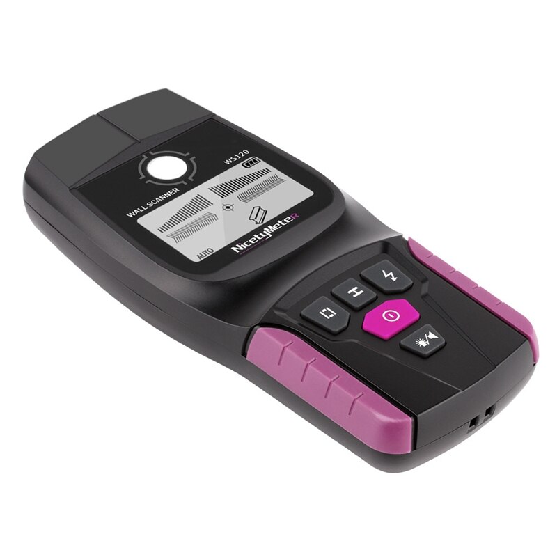 Fijnheidsmeter metalen en non-ferro metalen koper hout wisselstroomkabel knipperend led-lampje en pieptoonindicatie wanddetector