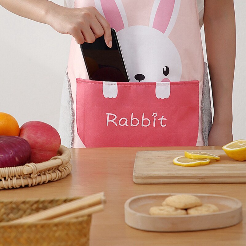 Śliczne rysunek przedstawiający pandę królik nadruk pingwin fartuch kuchenny wodoodporny anty-tłusty fartuch bawełniana pościel Wasy robić czyszczenia narzędzia robić domu 2021 nowy