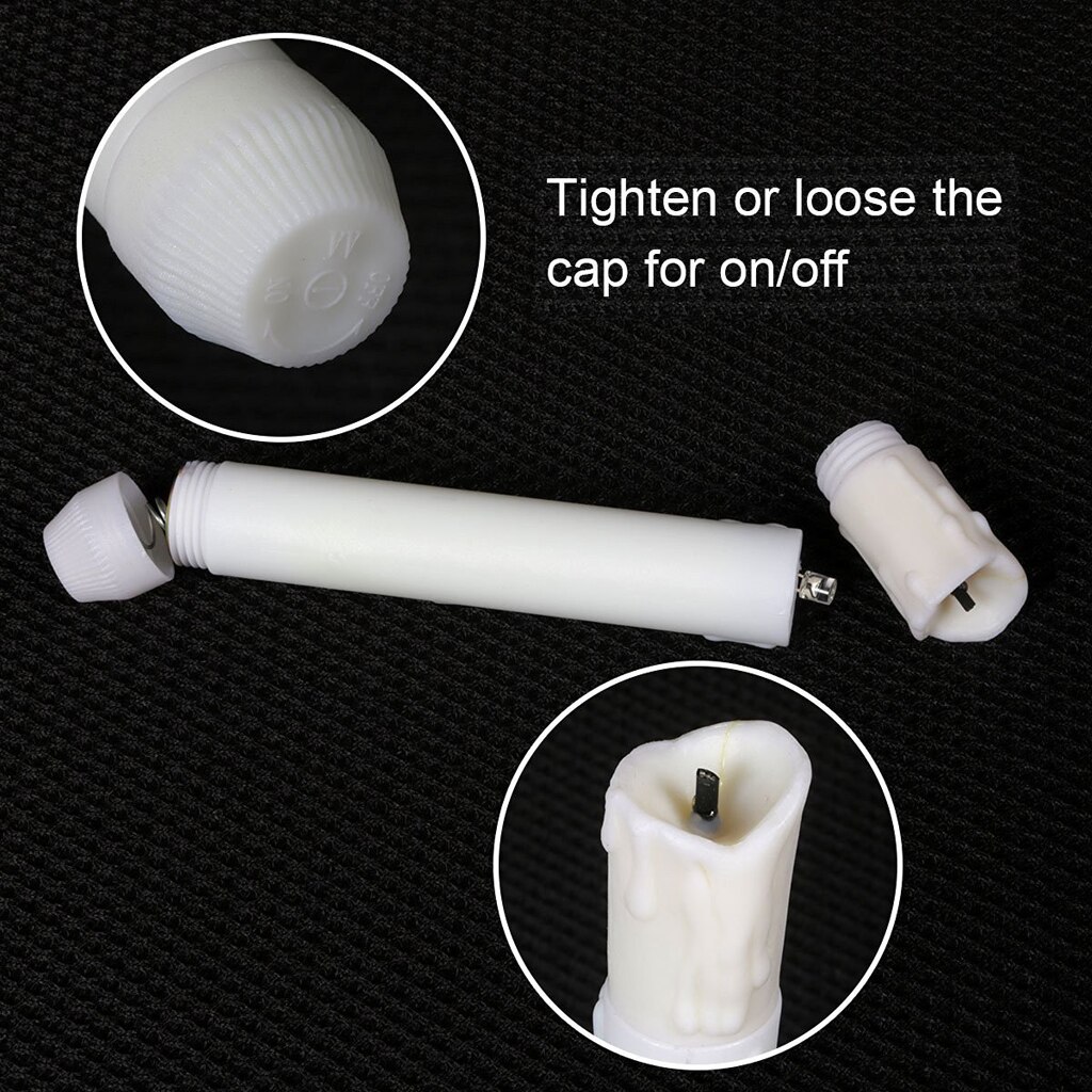 Baoblaze Various Tall Long Electric LED Candle Flameless Flickering Decorative Candle for Church Home Wedding Party Decor