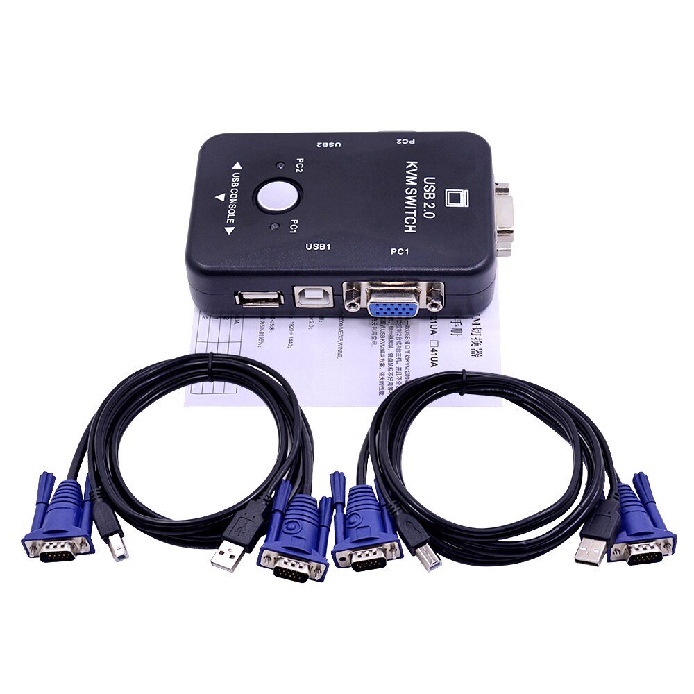 CHIPAL 2 Port USB 2,0 KVM Switch Switcher 1920*1440 VGA SVGA Splitter Box mit 2 stücke Kabel für tastatur Maus Monitor Drucker