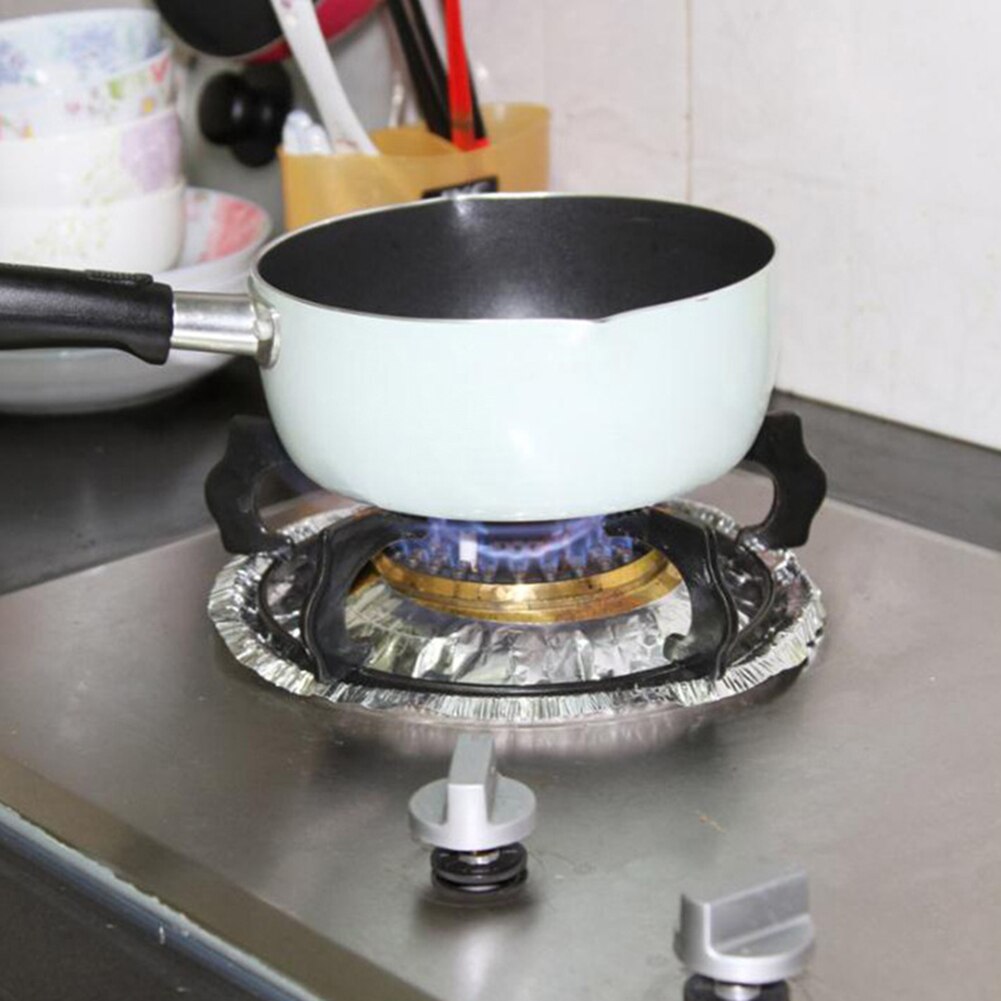 10Pcs Aluminium Folie Papier Gasfornuis Fornuis Protectors Cover Pad Vetvrij Aluminiumfolie Papier Keuken Schoonmaken Accessoires