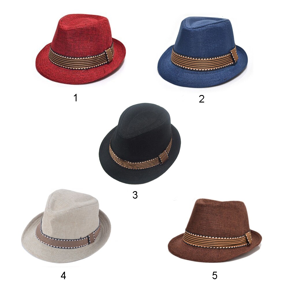 Kids Fedora Hat, Classic Cool Jazz Cap Sunhat for Children Boys Casual Party Photography Tool