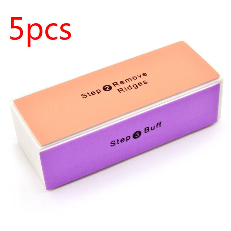 White Acrylic Nail Buffer Buffing Sanding Block Files Salon Art UK D: 5pcs