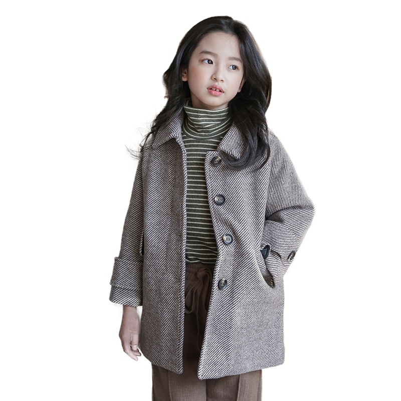 Cappotto per bambina di moda per bambini 2020 cappotto in lana per bambina invernale per bambina cappotto lungo in lana caldo per bambini autunno moda autunno