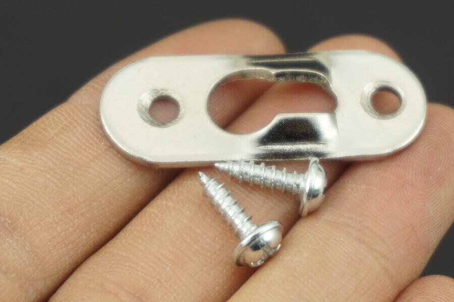 HEAVY DUTY STAINLESS STEEL PICTURE HANGERS KEYHOLE PICTURE FRAME HANGER &amp; SCREW
