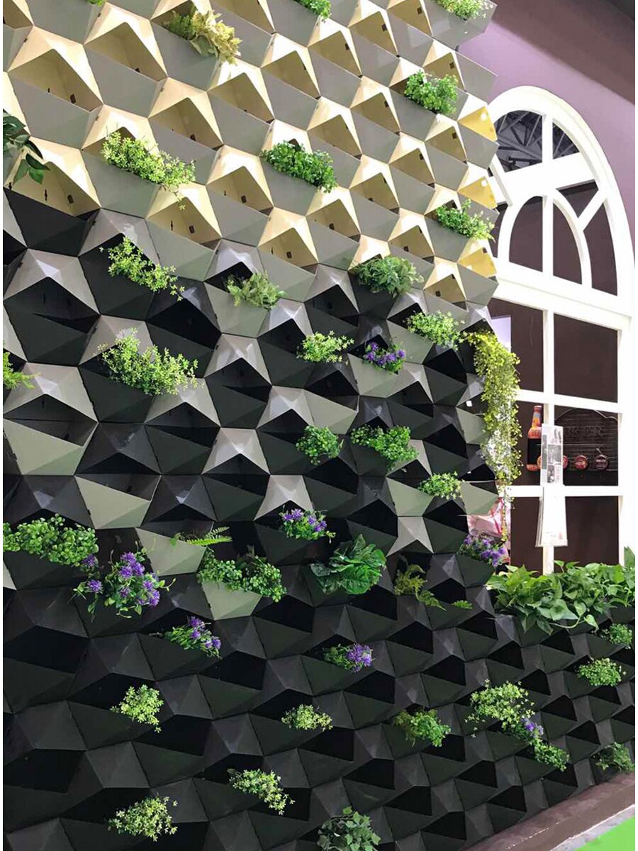 Nordisk stil geometrisk hexagon flytande hylla svart och vit diy display blomkrukhållare hängande på väggen dekoration