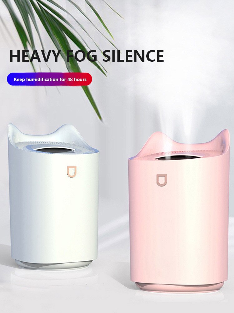 3000mL Capacity Double Nozzle Humidifiers USB Large Capacity Led Light Desktop Home Humidifiers Silent Humidifier