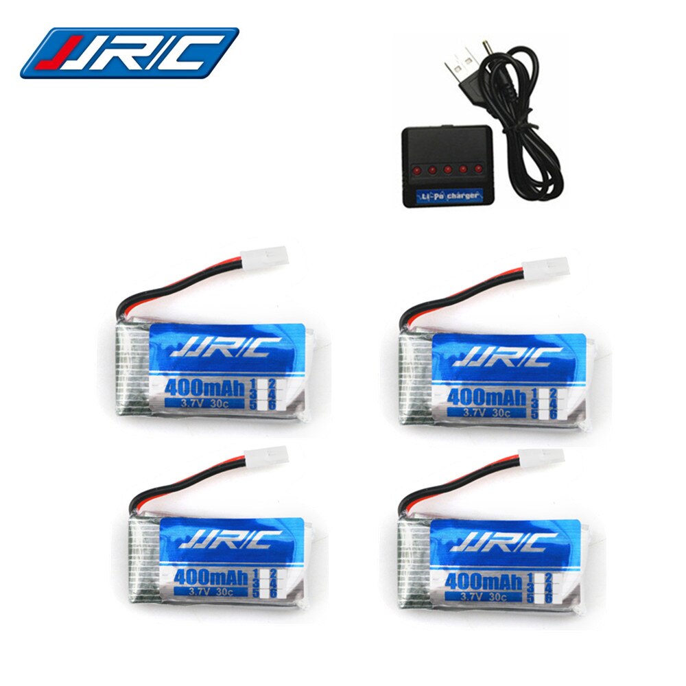 Lipo Batterie 3,7 v 400mAh 30C für JJRC H31 / JJRC H43hw Drohne Li-Batterie JJRC H31 Lipo batterie + (5in1) kabel ladegerät 3/4/5 stücke: Schwarz