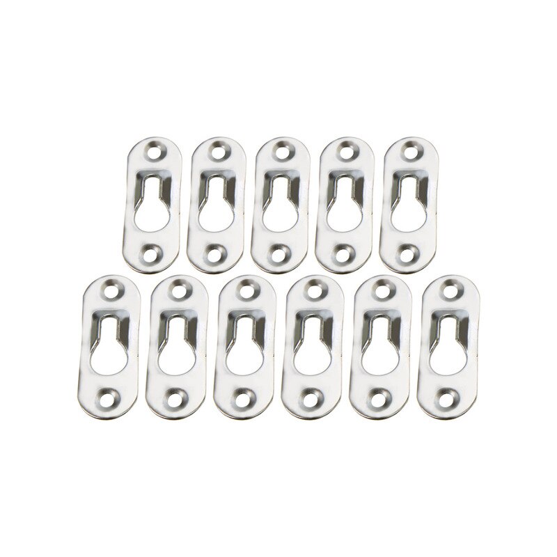 10 Stuks Silver Tone Metal Keyhole Hanger Fasteners Home Foto Hangers Fasteners Hardware Gereedschap 45Mm * 16Mm