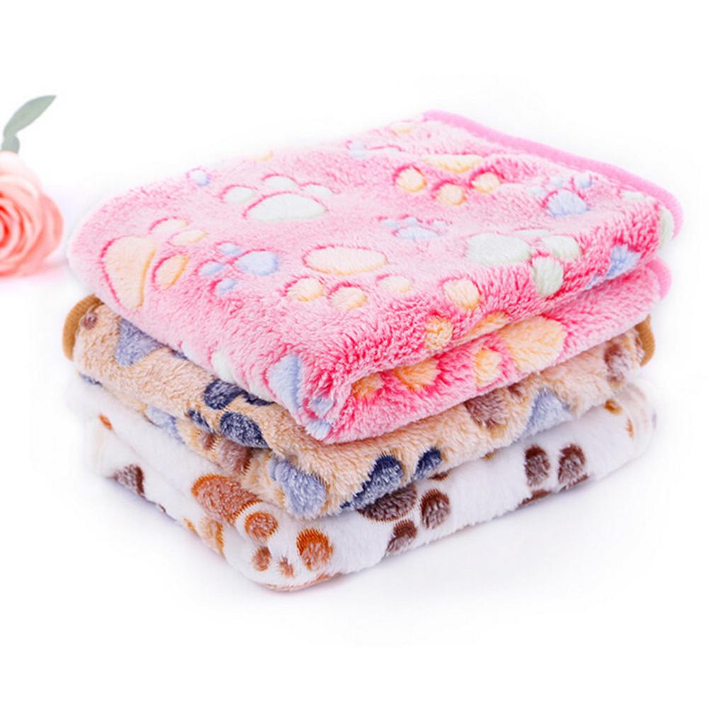 Cat Dog Claw Print Towel Pet Cat Towel Rug Sleeping Warm Towel Blanket Pet Shower Towel Coral fleece Blanket anti-skid Absorbent