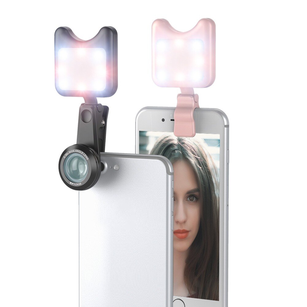 Apexel Universale LED Selfie Flash di Luce Clip-on Ricaricabile Portatile di 9 Livelli di Flash Ha Condotto La Luce per il iphone Samsung Huawei tablet